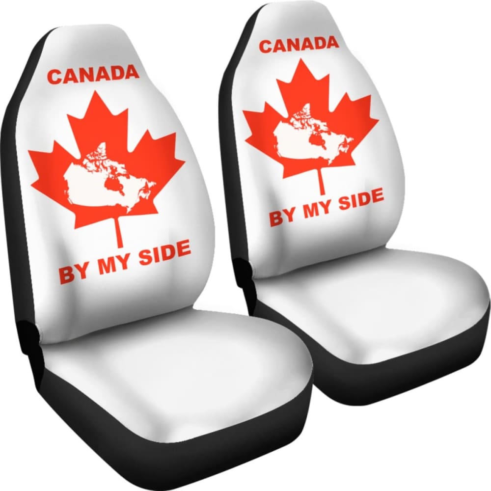 Canada By My Side White Car Seat Covers