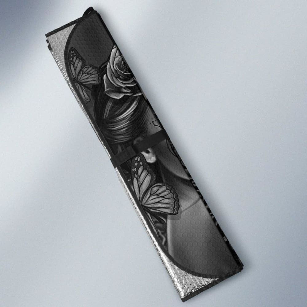 Calavera Girl - Black and White - Auto Sun Shade