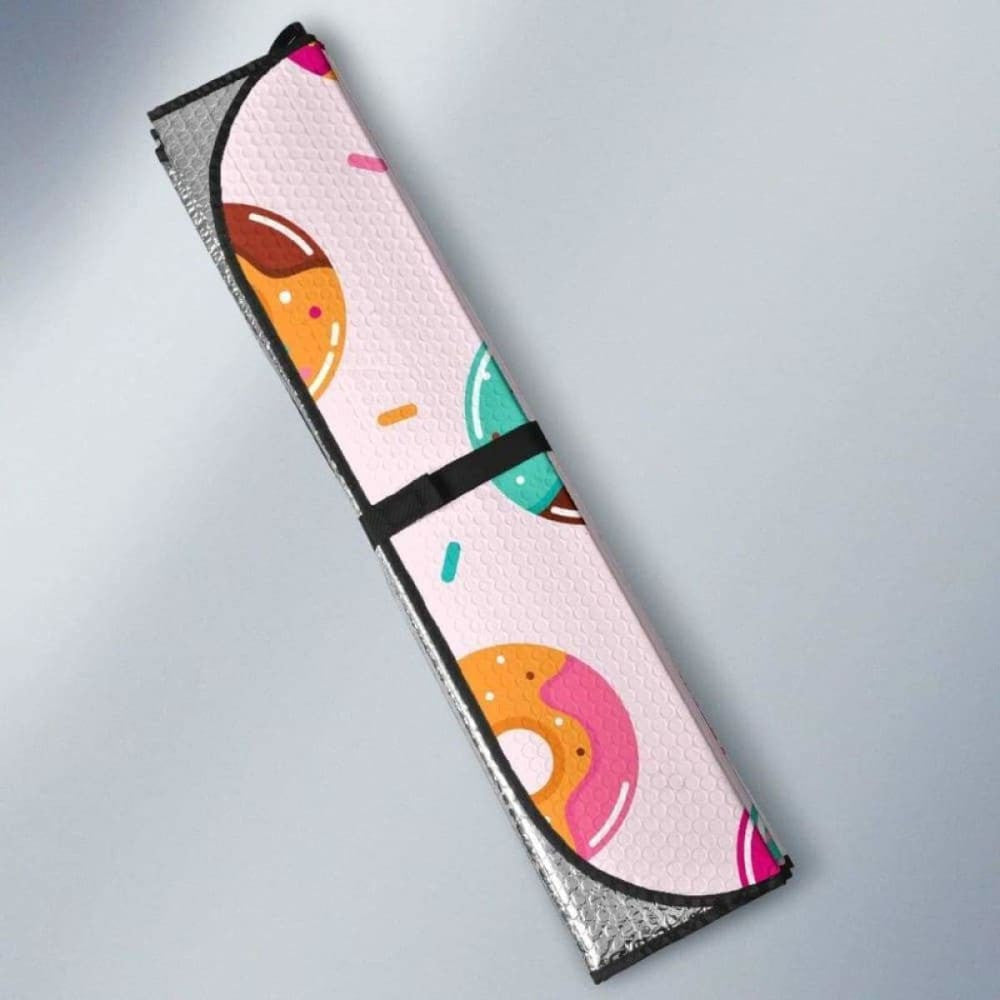 Donut Pattern Glaze Pink Background Car Auto Sun Shades