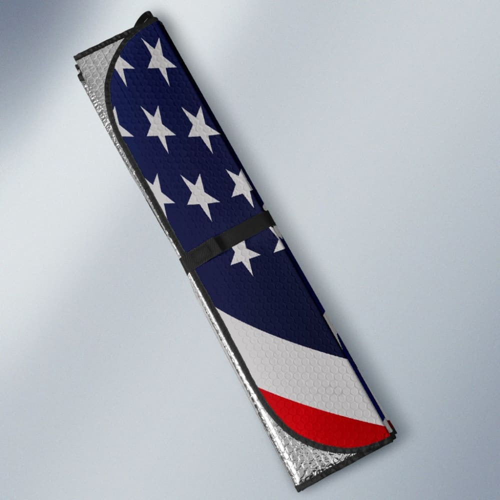 American Flag Waving US Coast Guard Car Auto Sun Shades