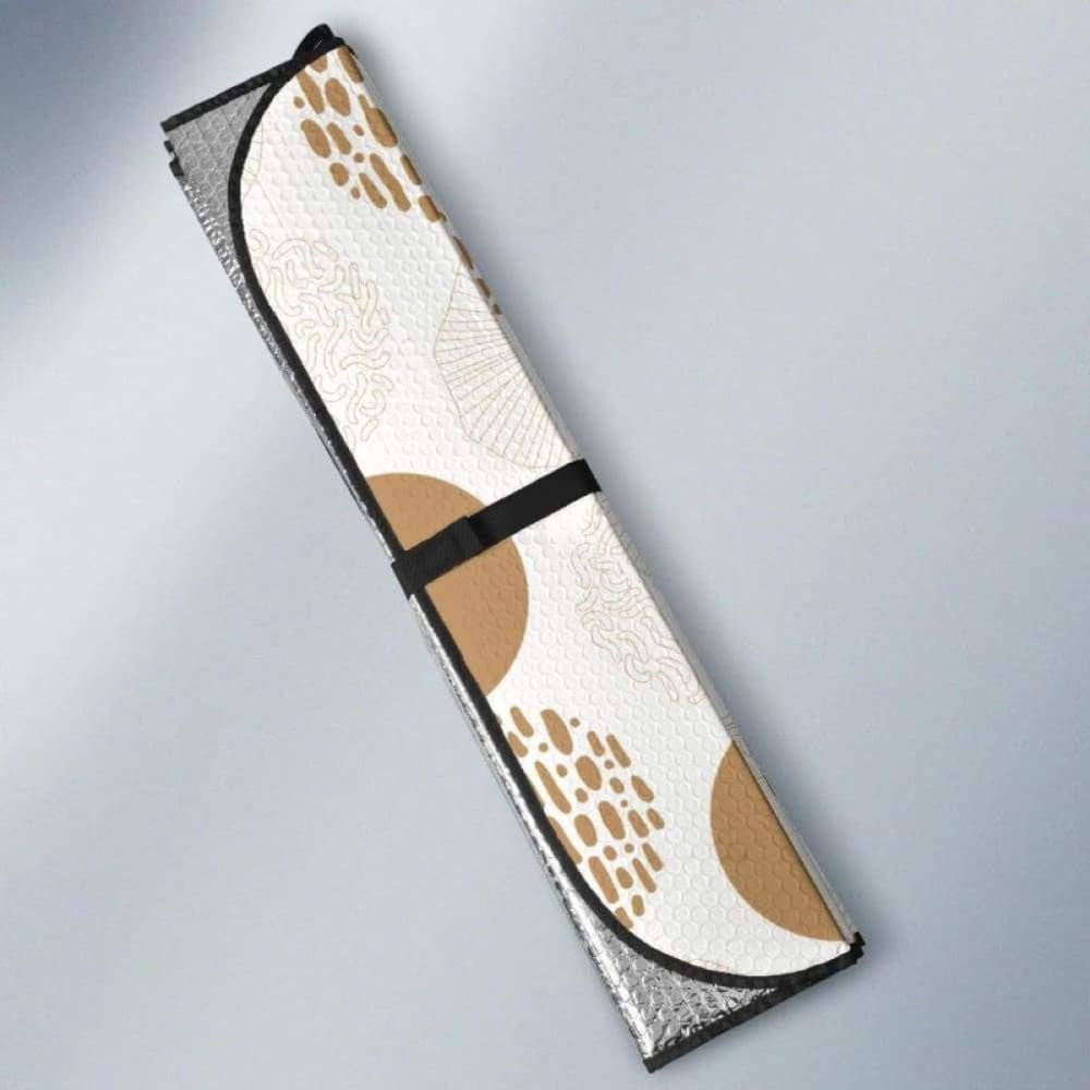 Gold Texture Mushroom Pattern Car Auto Sun Shades