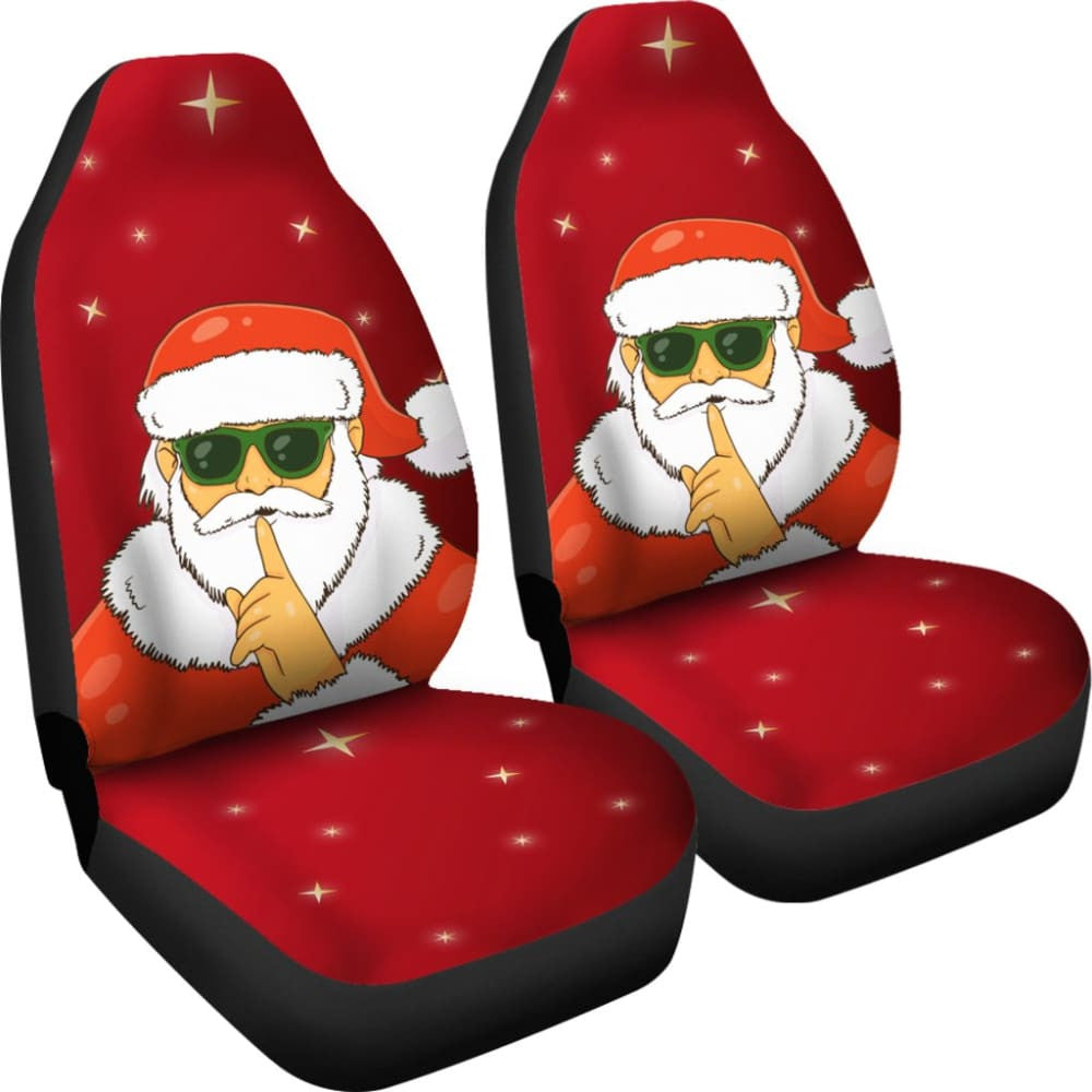 Christmas Decorative Car Seat Covers Santa Claus Be Quiet Sign Design