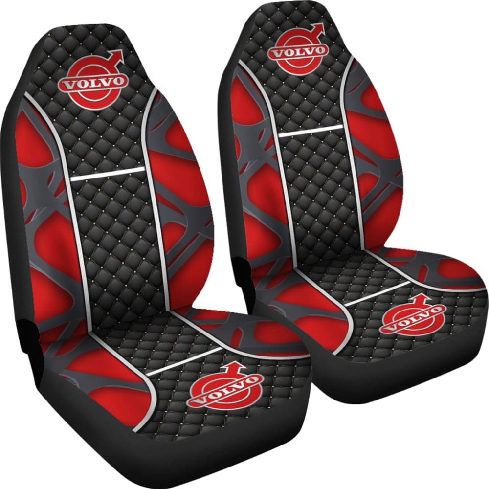 Amazing Volvo Black And Red Themed Printed Car Seat Covers