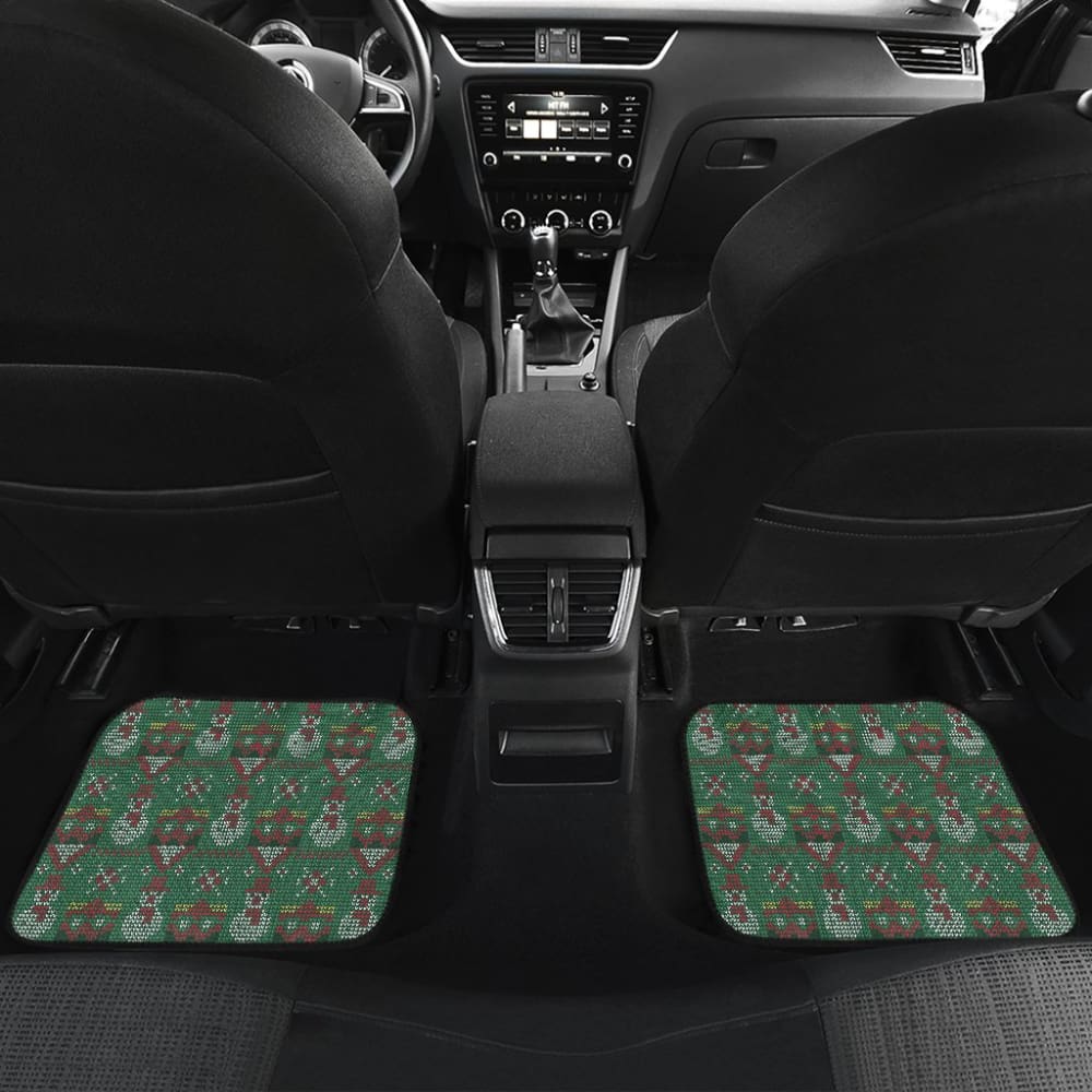 Amazing Green Ugly Christmas Snowman Pattern Car Floor Mats