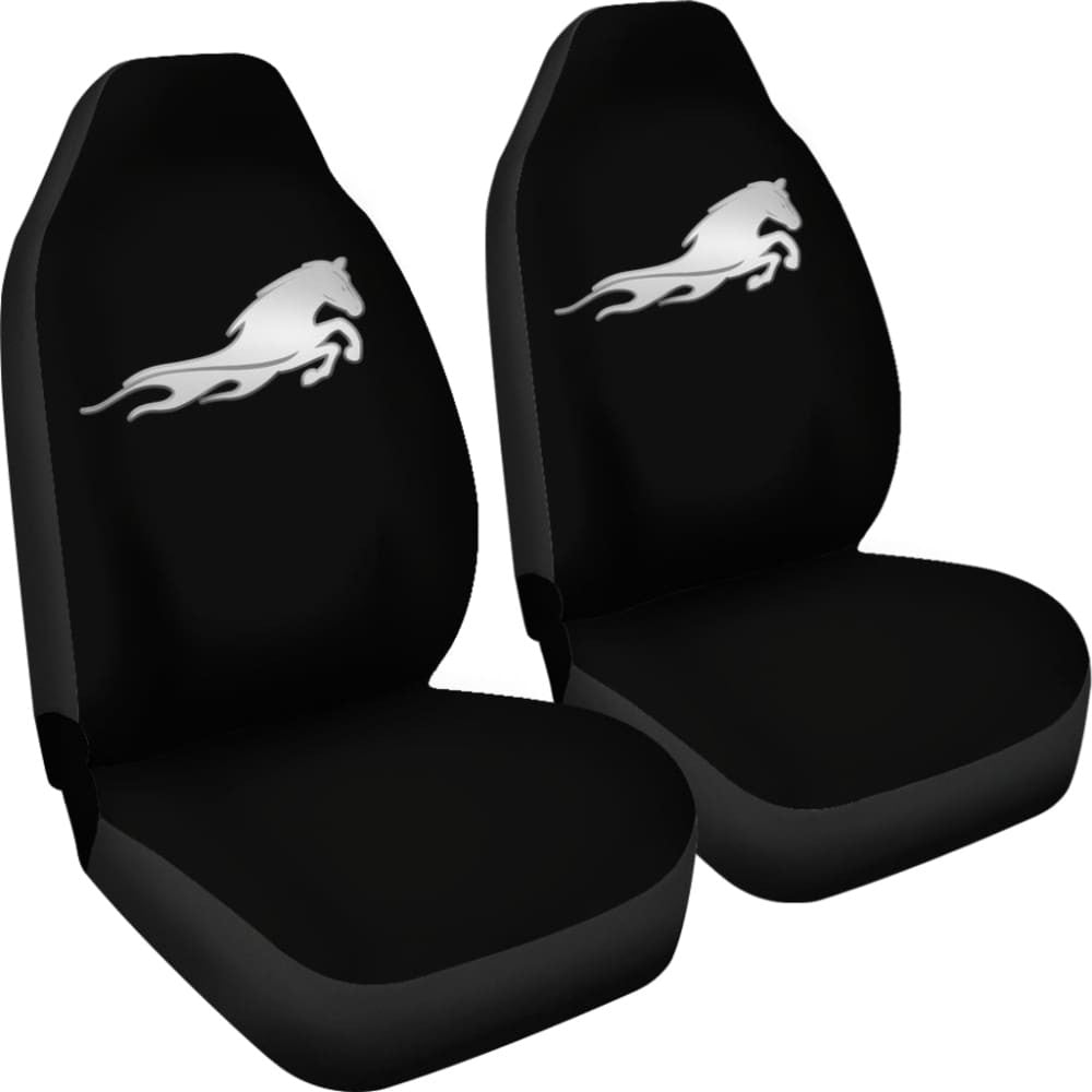Black Mustang Horse Silhouette Car Seat Covers Custom