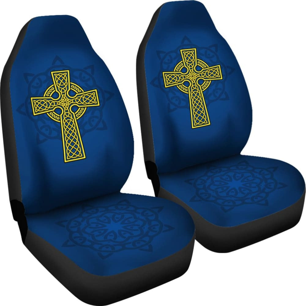 Amazing Yellow Celtic Cross Car Seat Covers