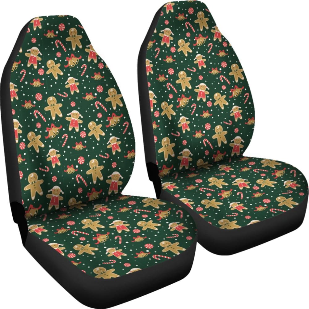 Cute Gingerbread Man Pattern Print Car Seat Covers