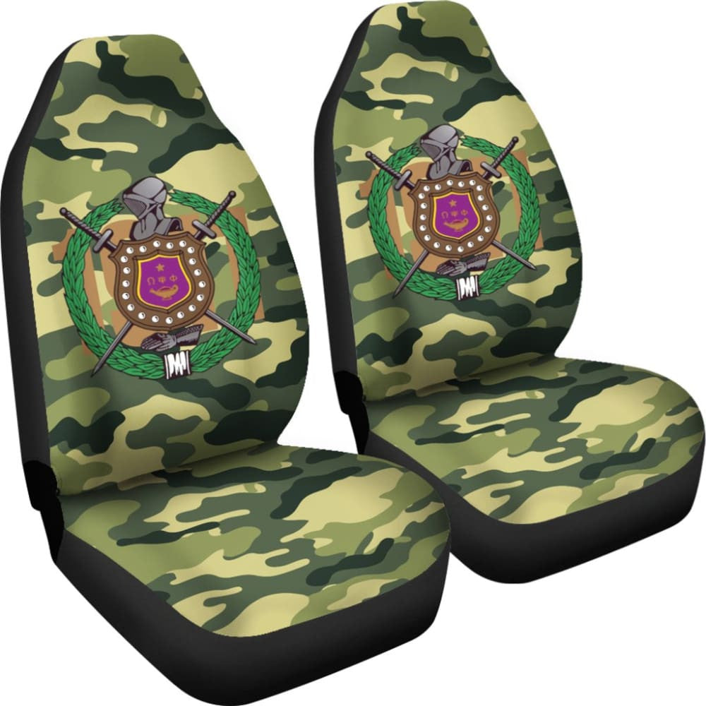 Amazing Green Camouflage Omega Psi Phi Car Seat Covers