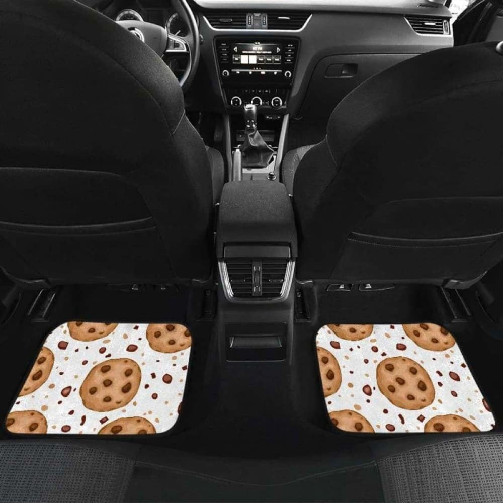 Chocolate Chip Cookie Pattern Front And Back Car Mats