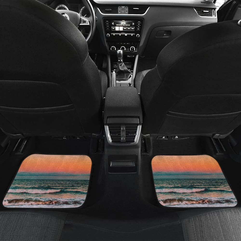 Beautiful Beach Car Floor Mats In Sunset Moments