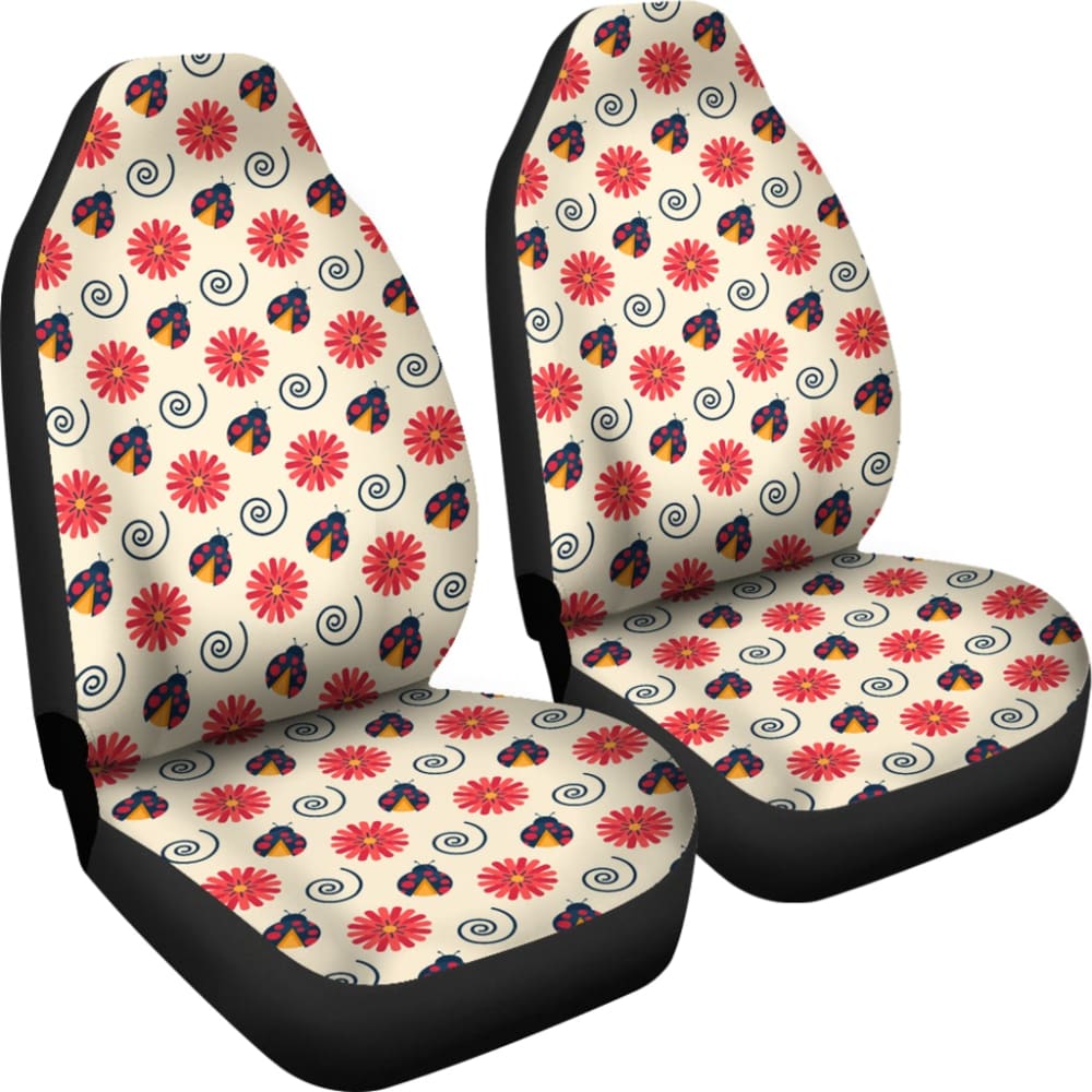 Pink Red Ladybug Custom Car Decoration Car Seat Covers