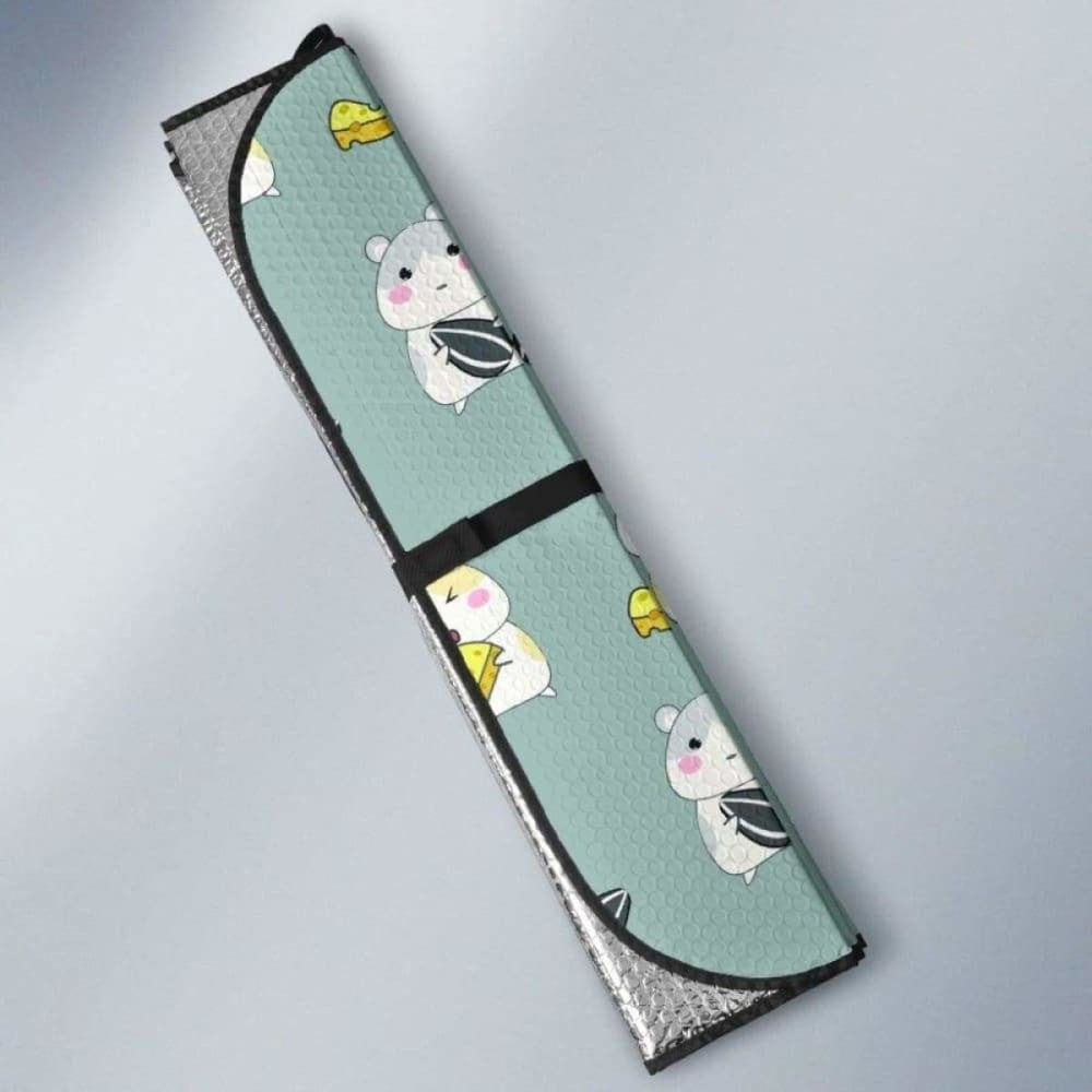 Cute Hamster Cheese Pattern Car Auto Sun Shades