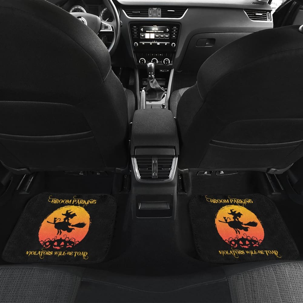 Broom Parking Violators Will be Toad Halloween Parking Car Floor Mats