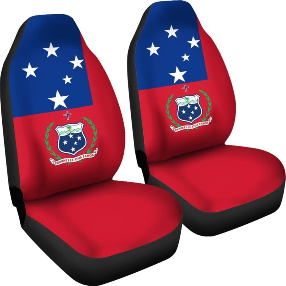 Samoa Car Seat Cover - Samoa Flag Coat Of Arms -