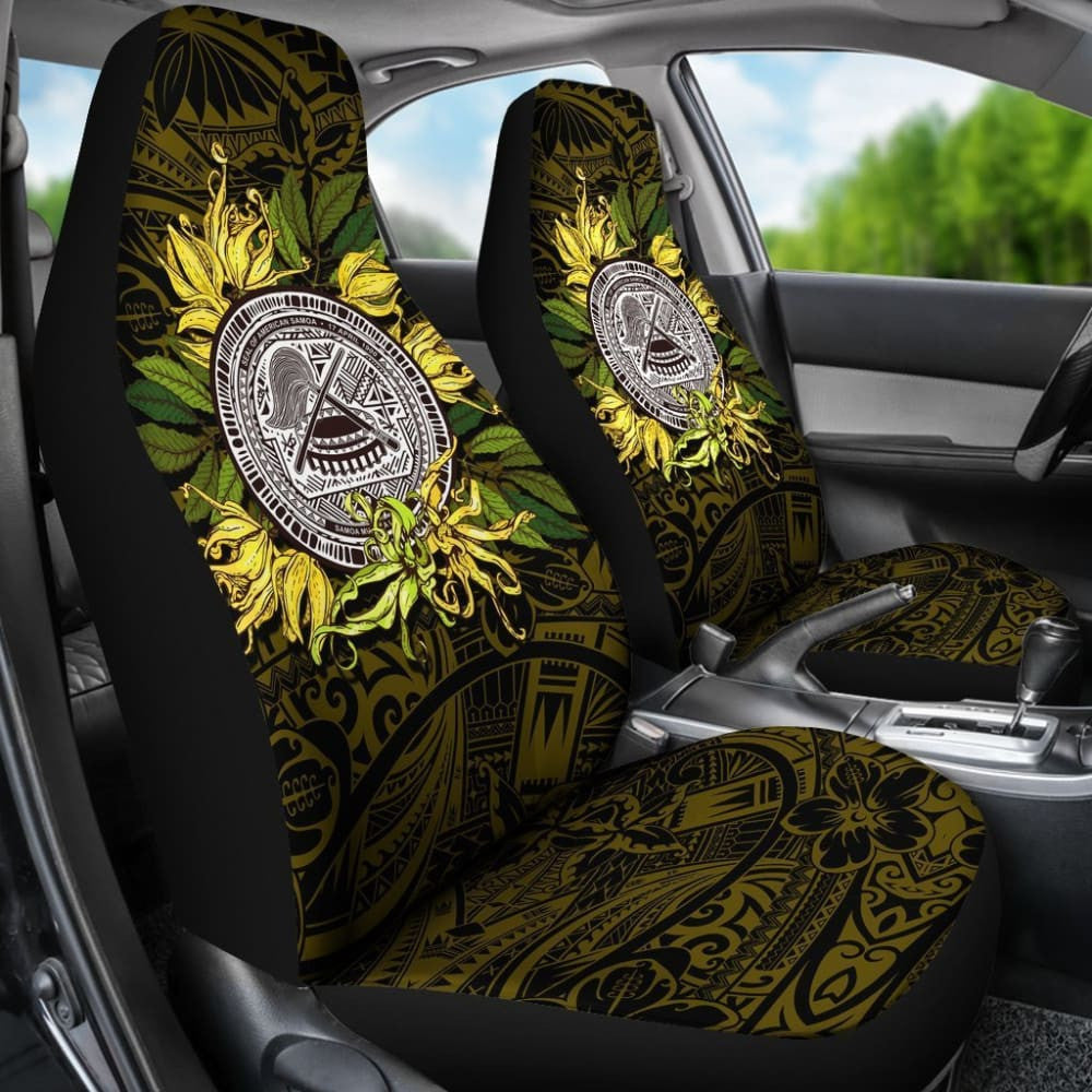 American Samoa Car Seat Covers Ylang Ylang Flowers -