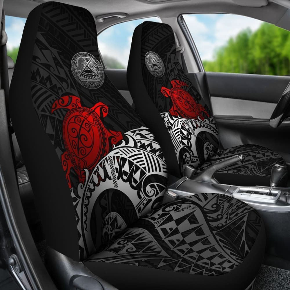 American Samoa Car Seat Covers - Polynesian Turtle (Red) -