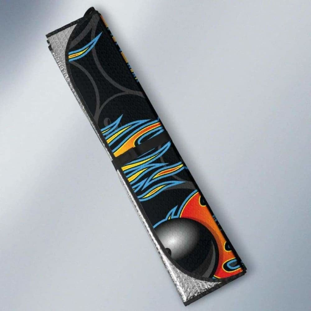 Bowling Balls Flame Pattern Car Auto Sun Shades
