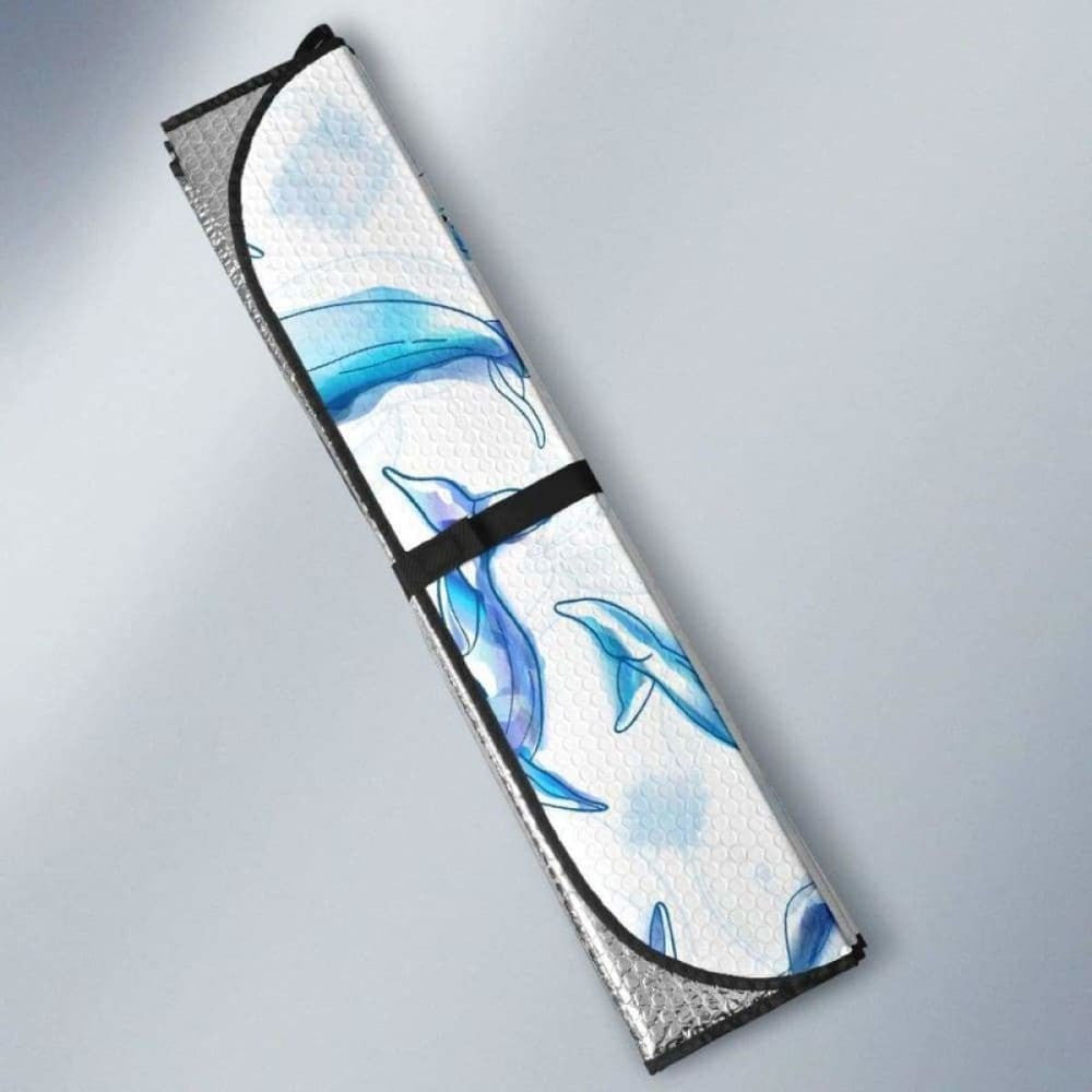 Watercolor Dolphin Pattern Car Auto Sun Shades