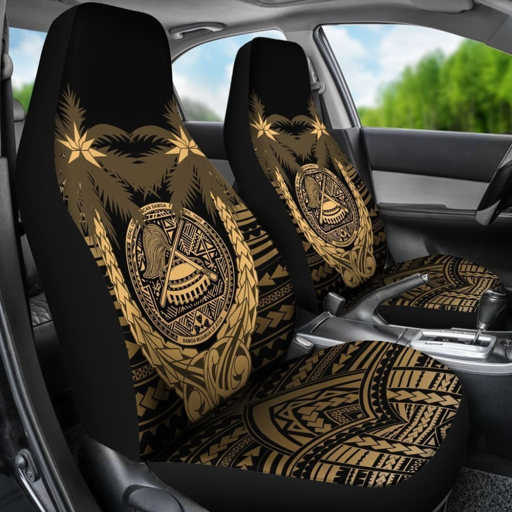 American Samoa Car Seat Covers - American Samoa Seal Coconut Tree -