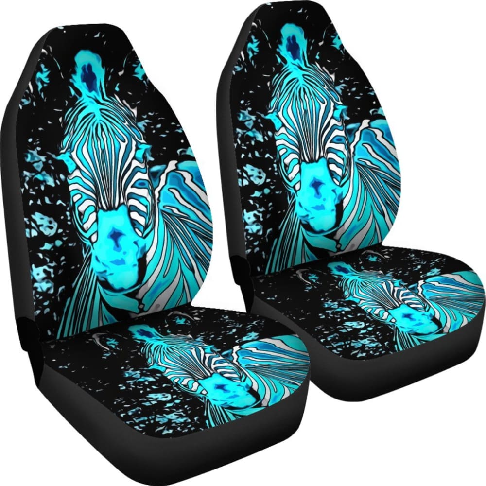 Neon Zebra Car Seat Covers - Piece Front