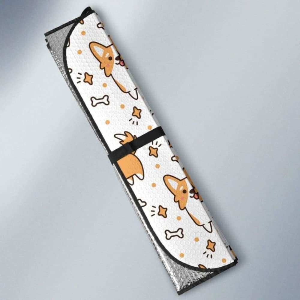 Cute Corgi Heart Star Bone Pattern Car Auto Sun Shades