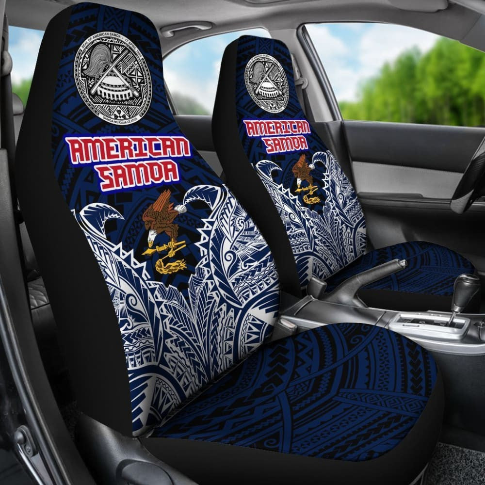 American Samoa Car Seat Covers - American Samoa Flag Coat Of Arms Premium -