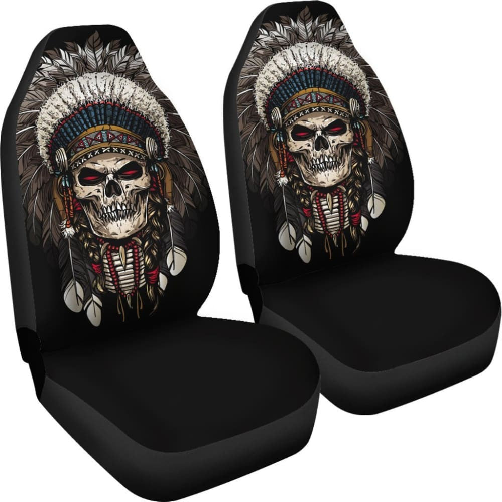 Skull Chief Native American Car Seat Covers