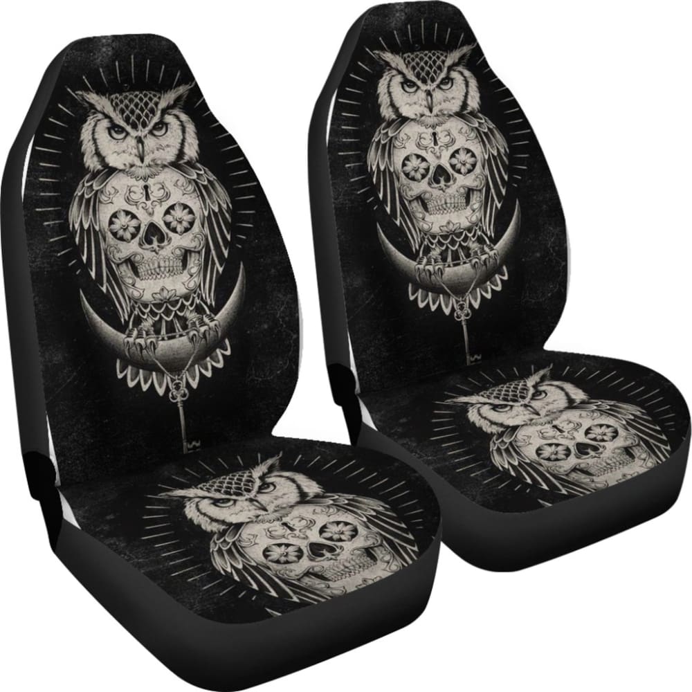 Skull Gift Polyester FabricD Skull Car Seat Cover Set