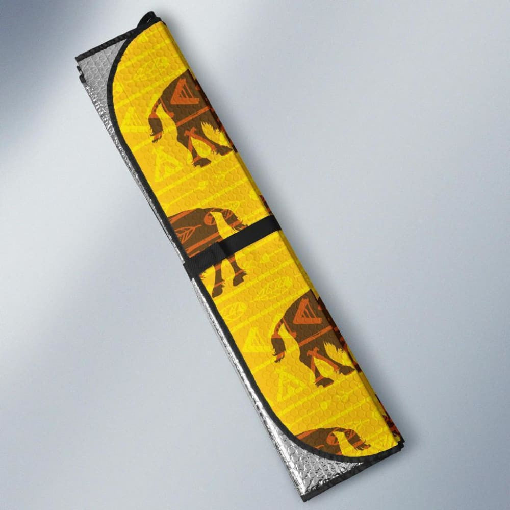 Yellow Bison Pattern Native American Auto Sun Shades