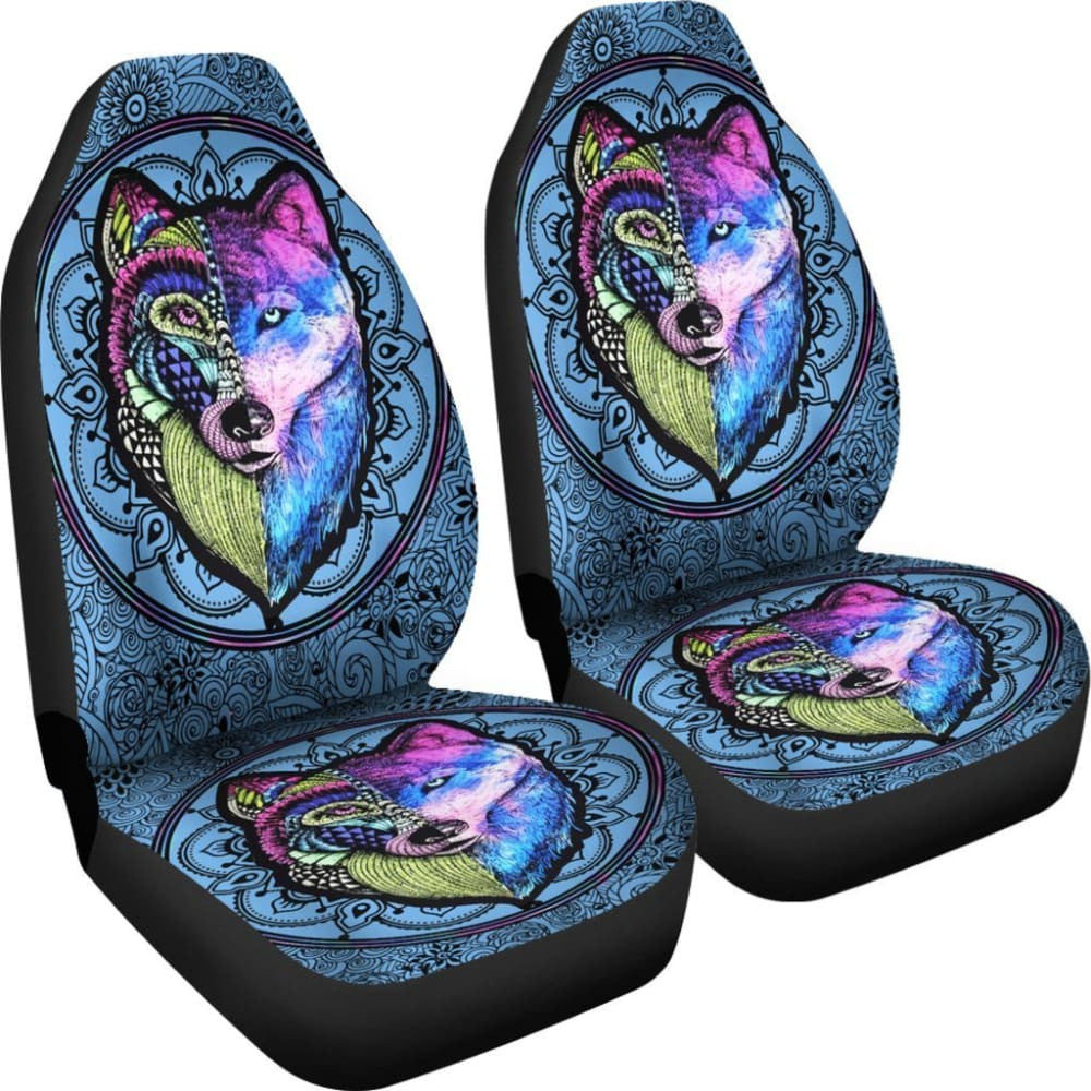 Faces Wolves Native American Pride Car Seat Covers