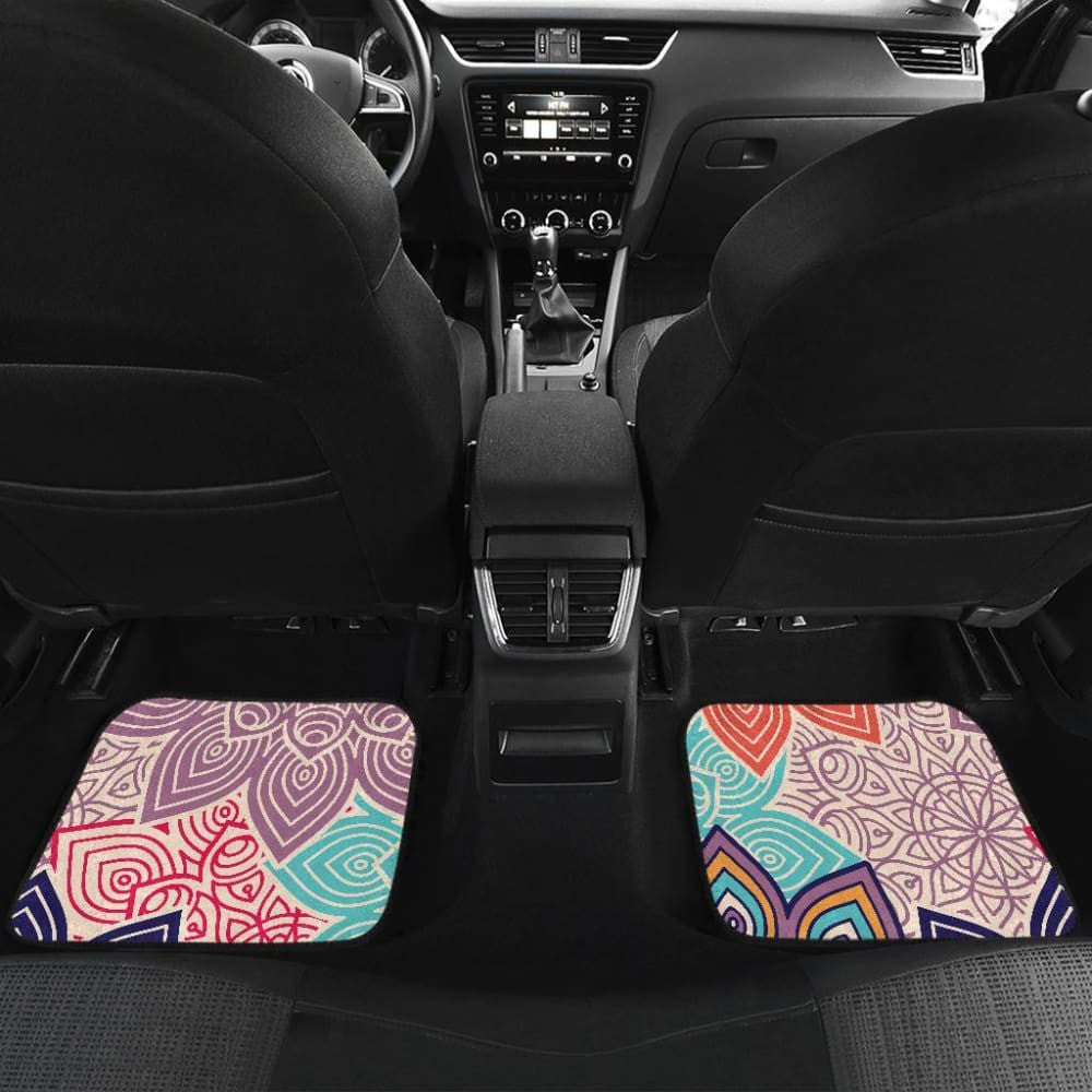 Colorful Floral Mandalas Car Floor Mats