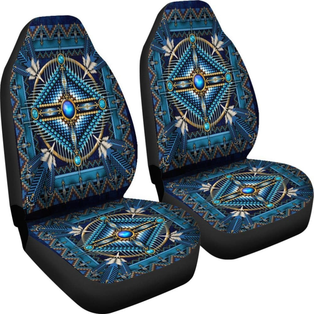 Mandala Blue Native American Design Car Seat Covers