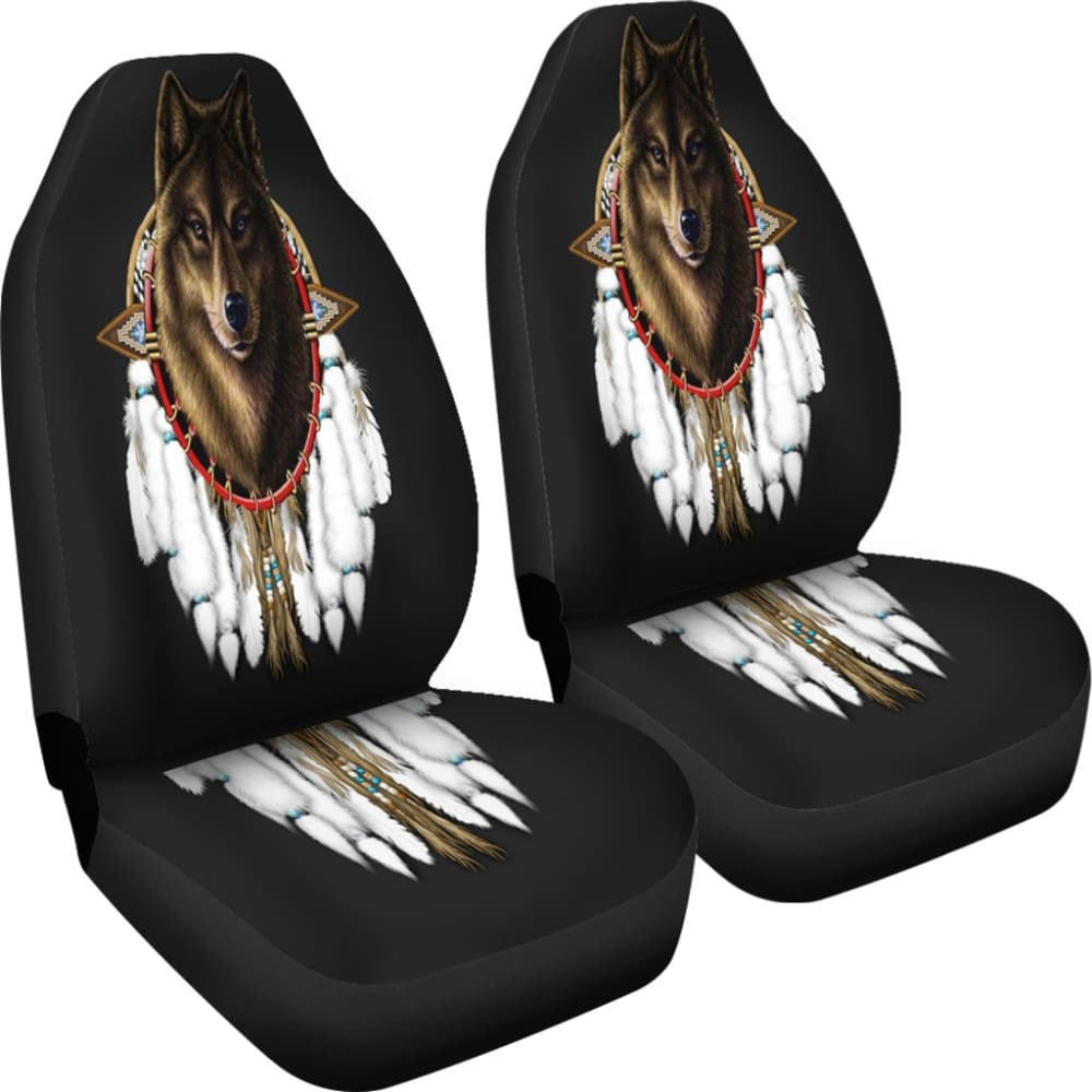 Wolf Dreamcatcher Native American Car Seat Cover