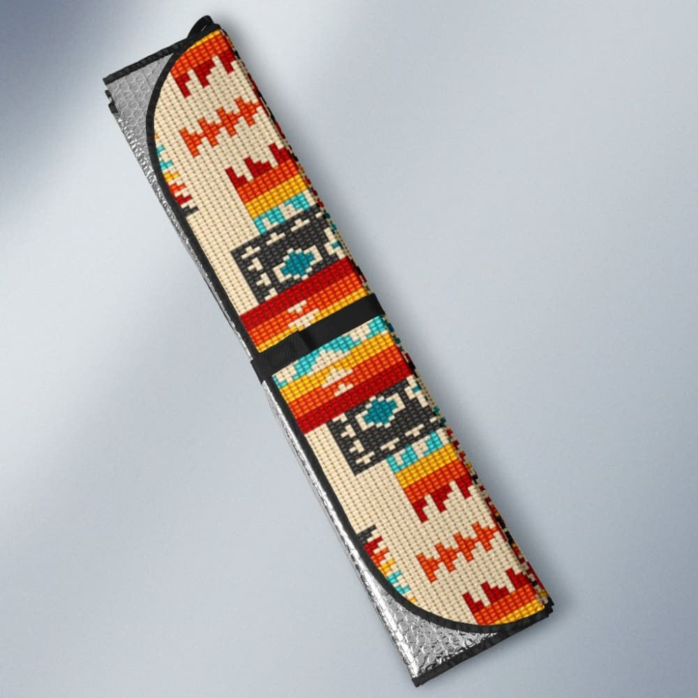 Cream Pattern Native Auto Sun Shades