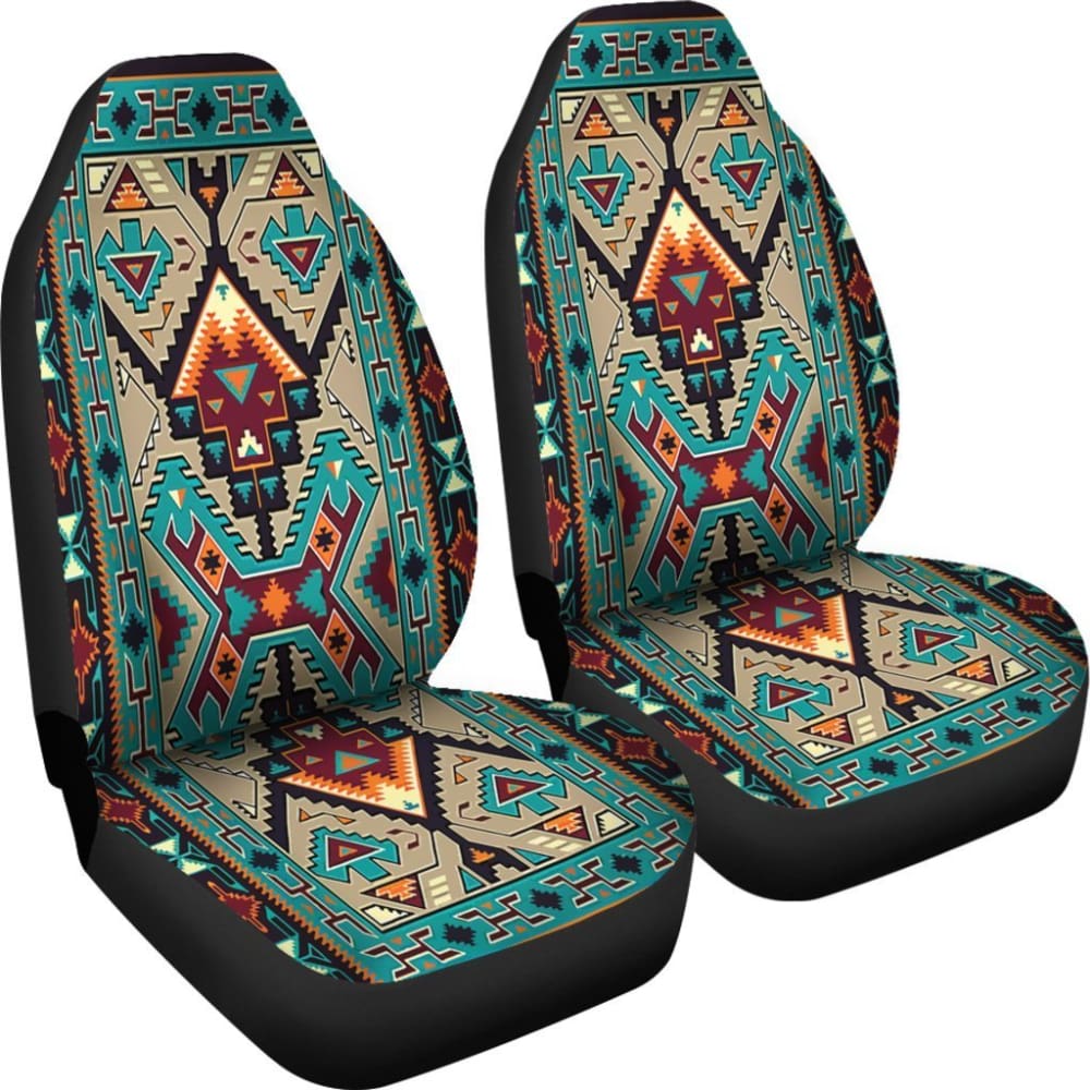 Tribe Blue Pattern Native American Car Seat Covers