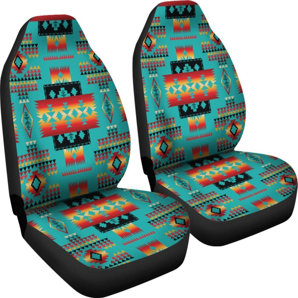 Blue Native Tribes Pattern Native American Car Seat Covers
