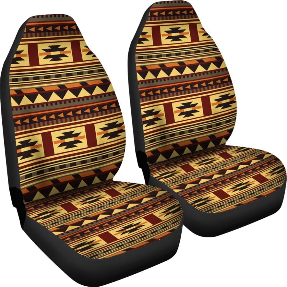 Brown Ethnic Pattern Native Car Seat Covers