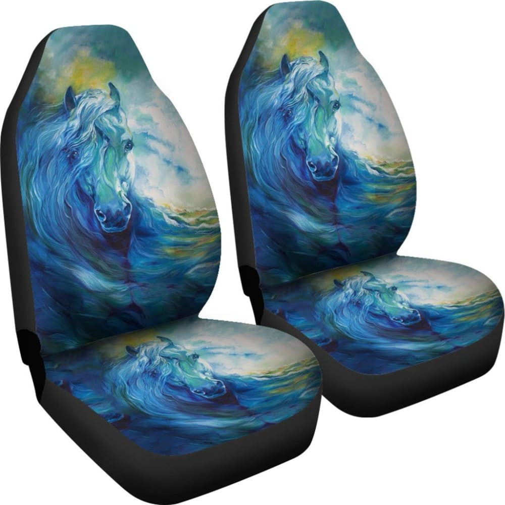 Blue Horse Art Native Car Seat Covers
