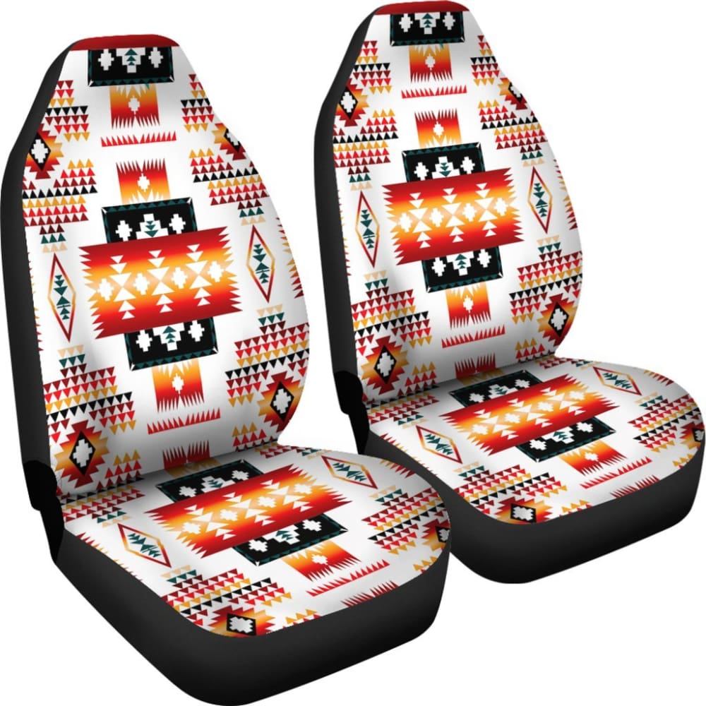 White Tribes Pattern Native American Car Seat Covers