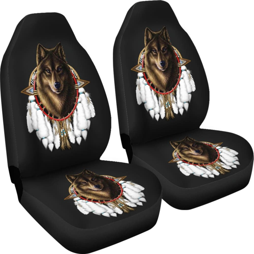 Wolf Dreamcatcher Native American Car Seat Cover