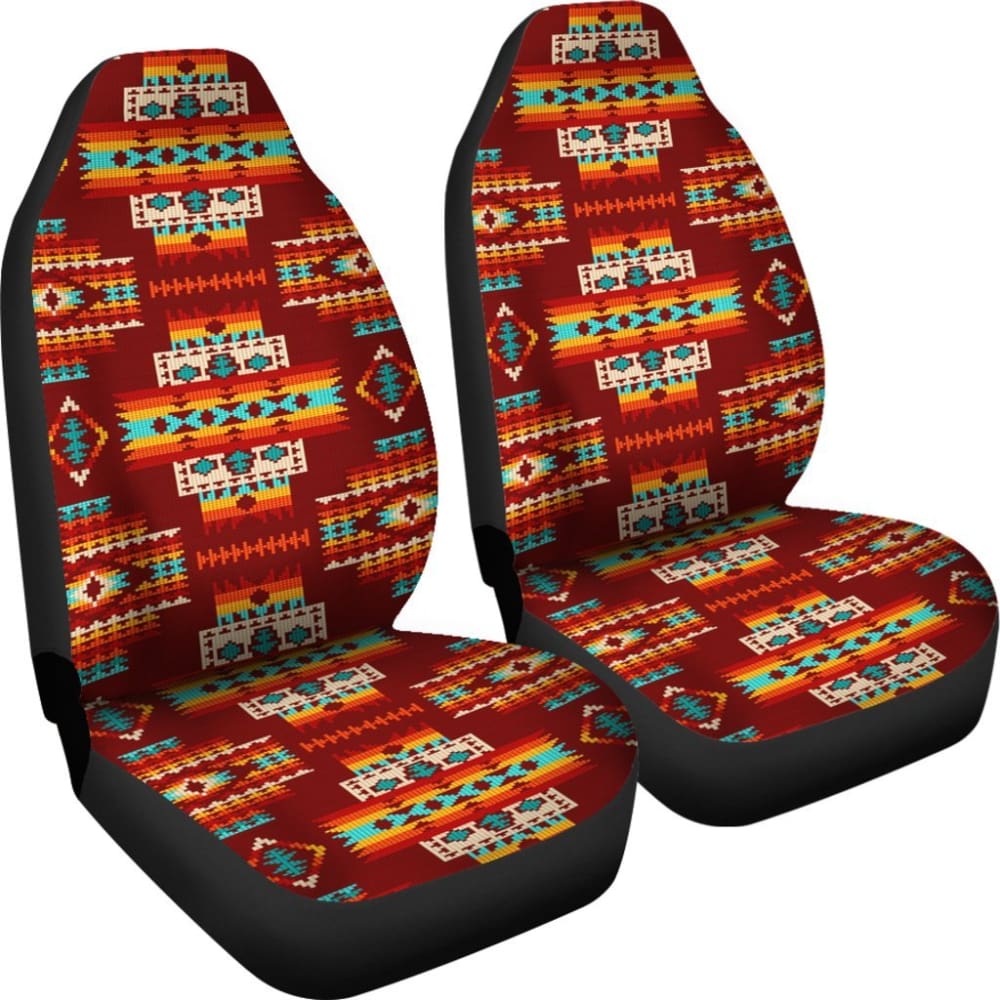 Red Pattern Native Car Seat Covers