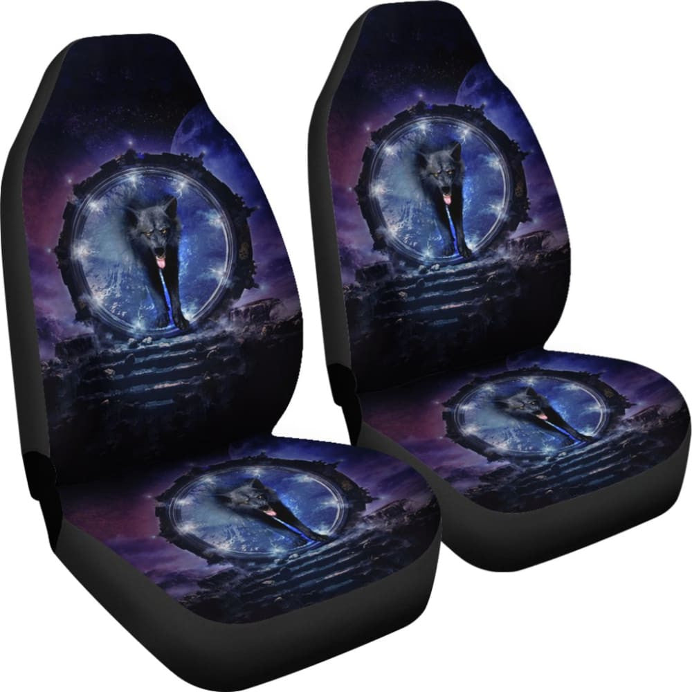 Black Wolf Galaxy Native Car Seat Covers