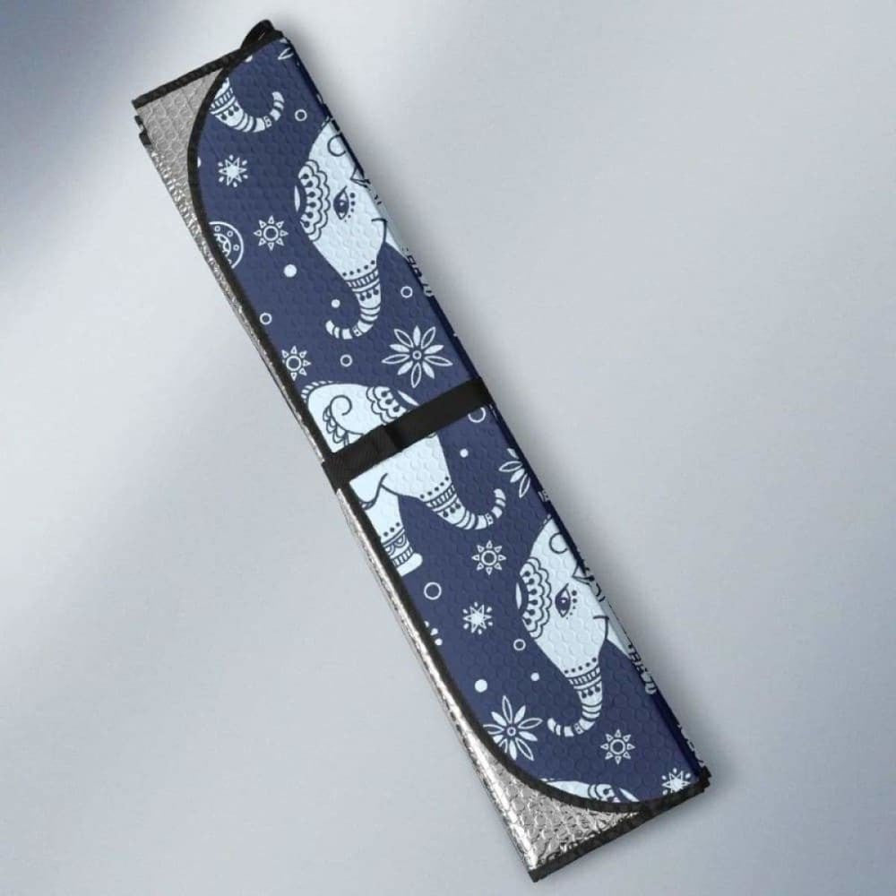 Elephant Tribal Design Pattern Car Auto Sun Shades
