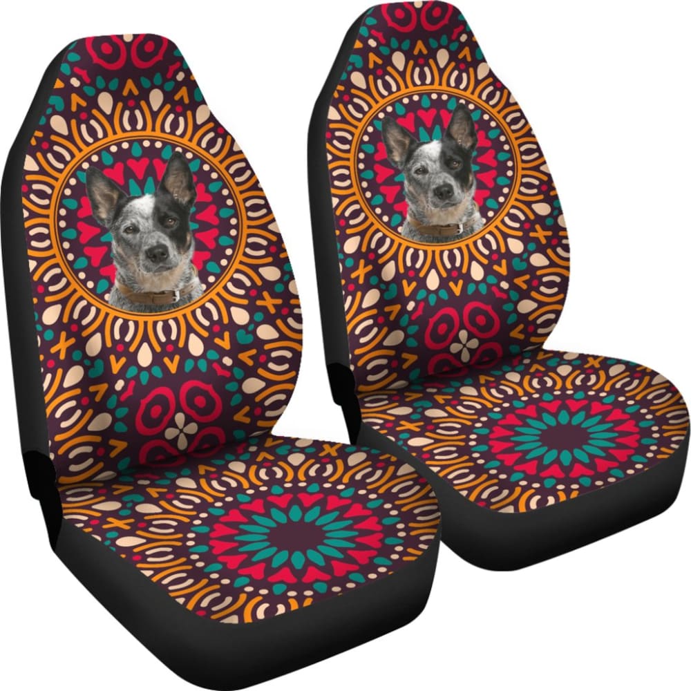 Australian Cattle Dog Colorful Flower Car Seat Covers