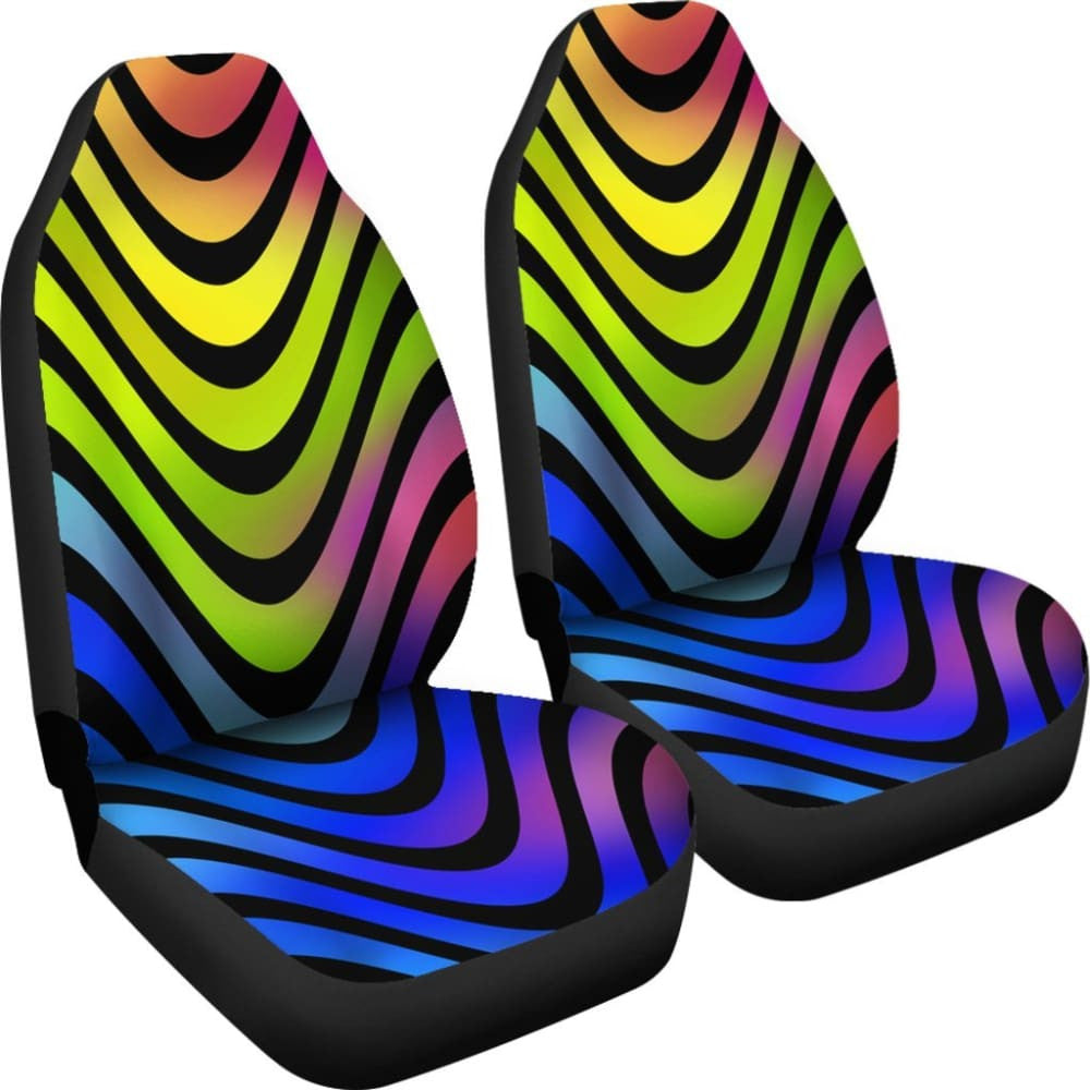 Abstract Rainbow Design Car Seat Covers