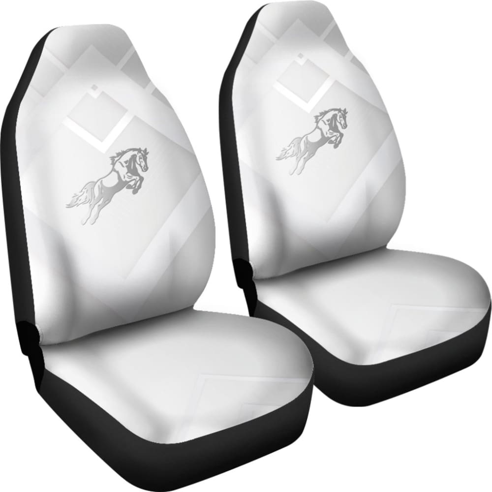 Amazing Shine Silver Horse Mustang Custom Metallic Style Printed Car Seat Covers
