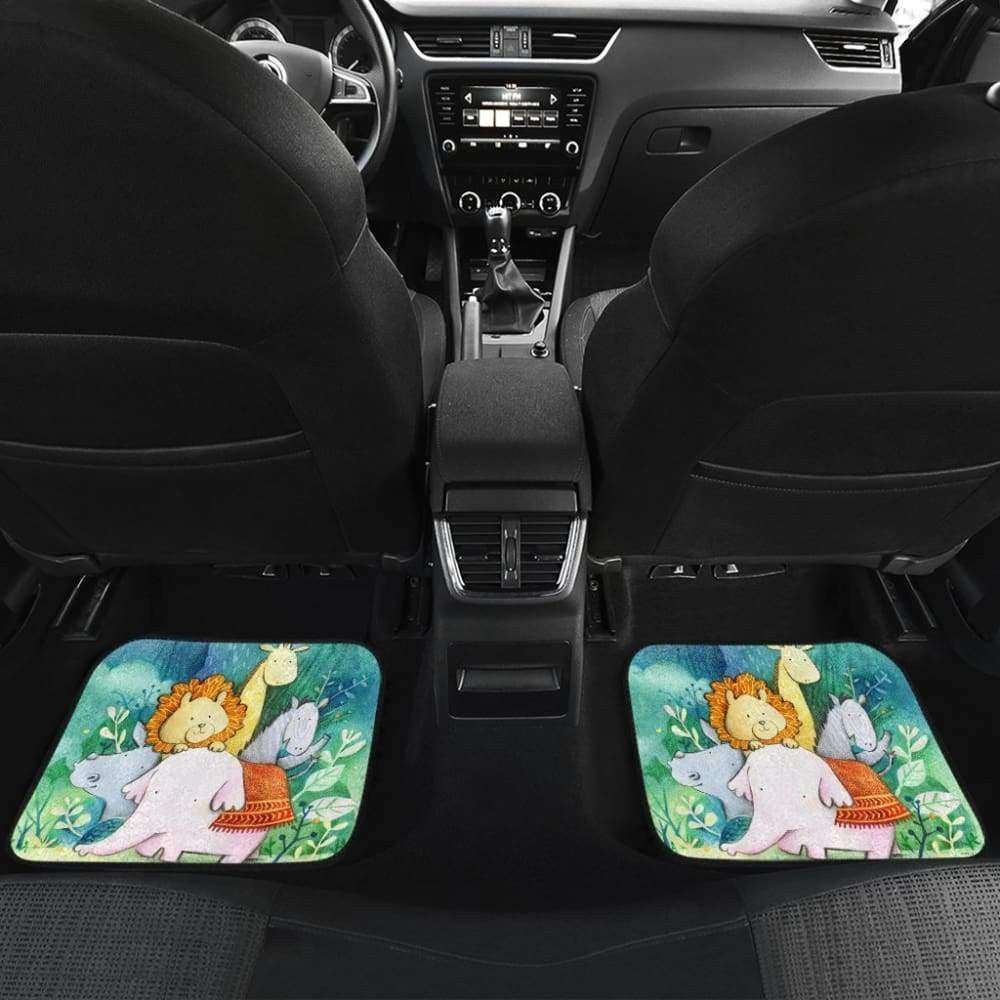 Lion Elephant Horse Rhino Animal Funny Cute In Jungle Car Floor Mats