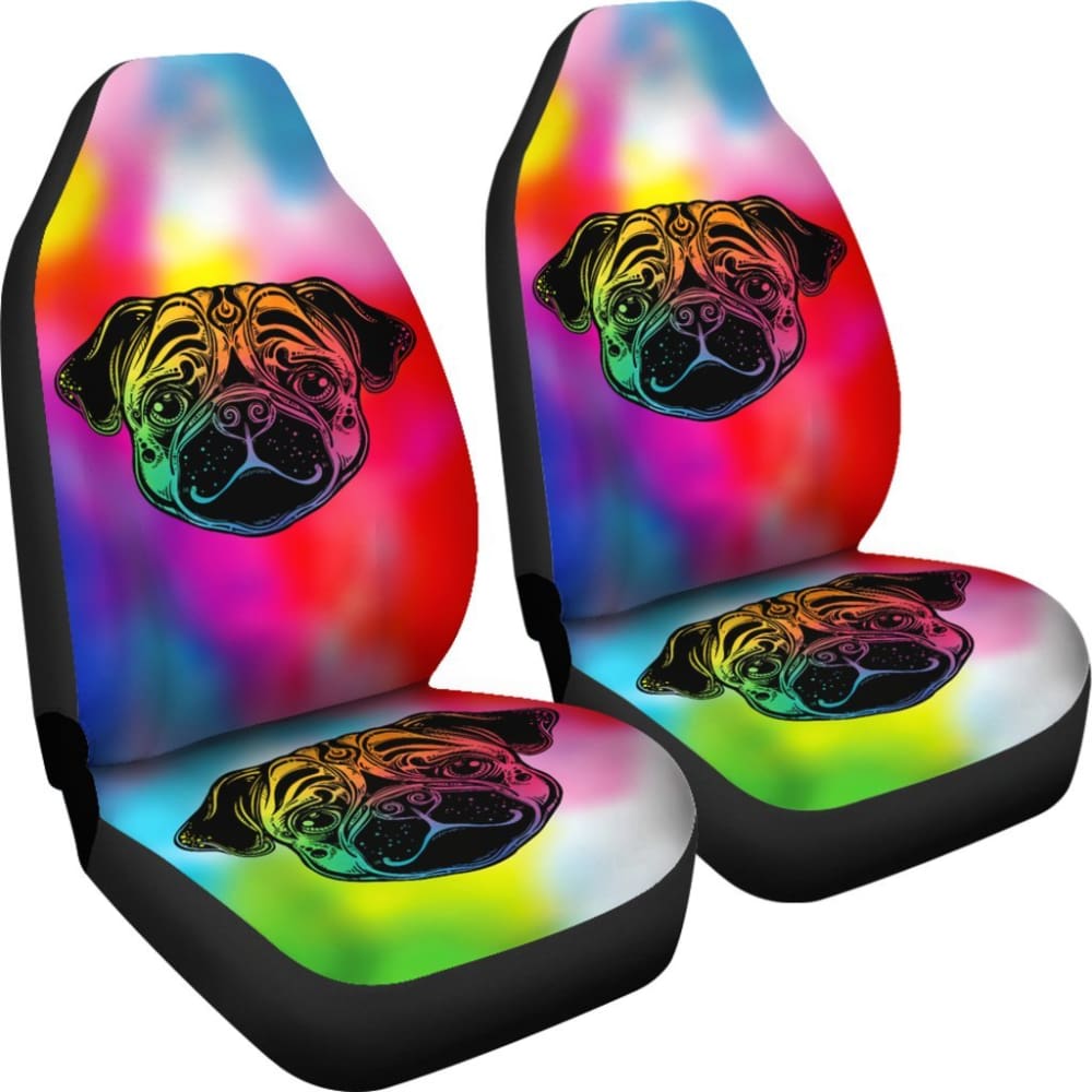 Rainbow Pug Car Seat Covers