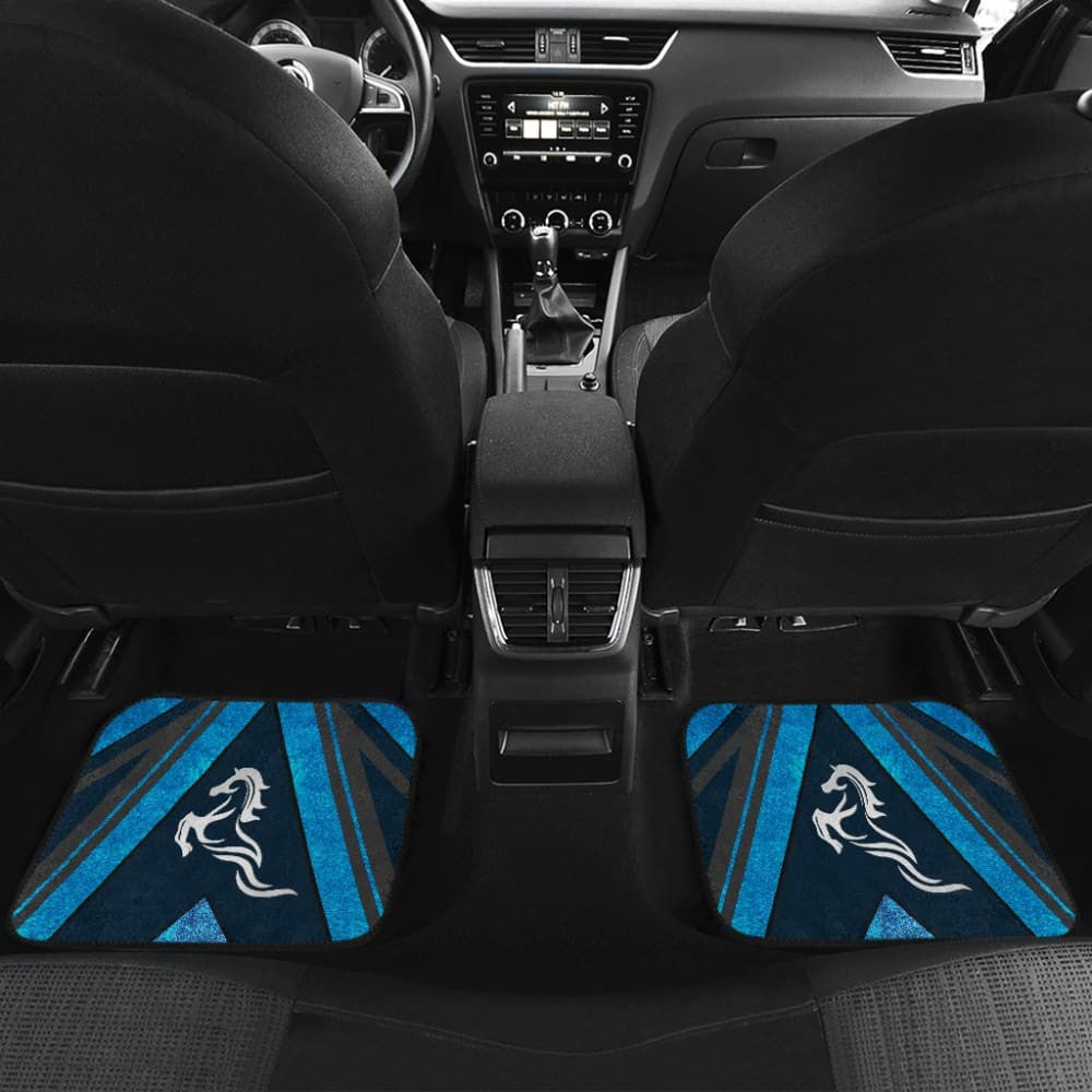 Amazing Blue Horse Mustang Metallic Style Printed Car Accessories Car Floor Mats