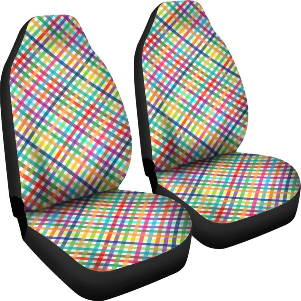 Colorful Rainbow Checkered Design